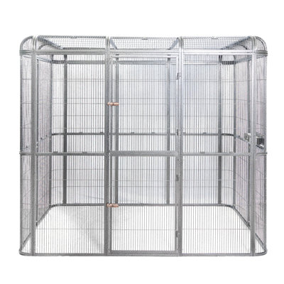 Cage à volière robuste de grande taille, de 79 po x 86 po x P 62 po, pour les perroquets, les aras, les cacatoès, les reptiles, les chiens et les oiseaux.