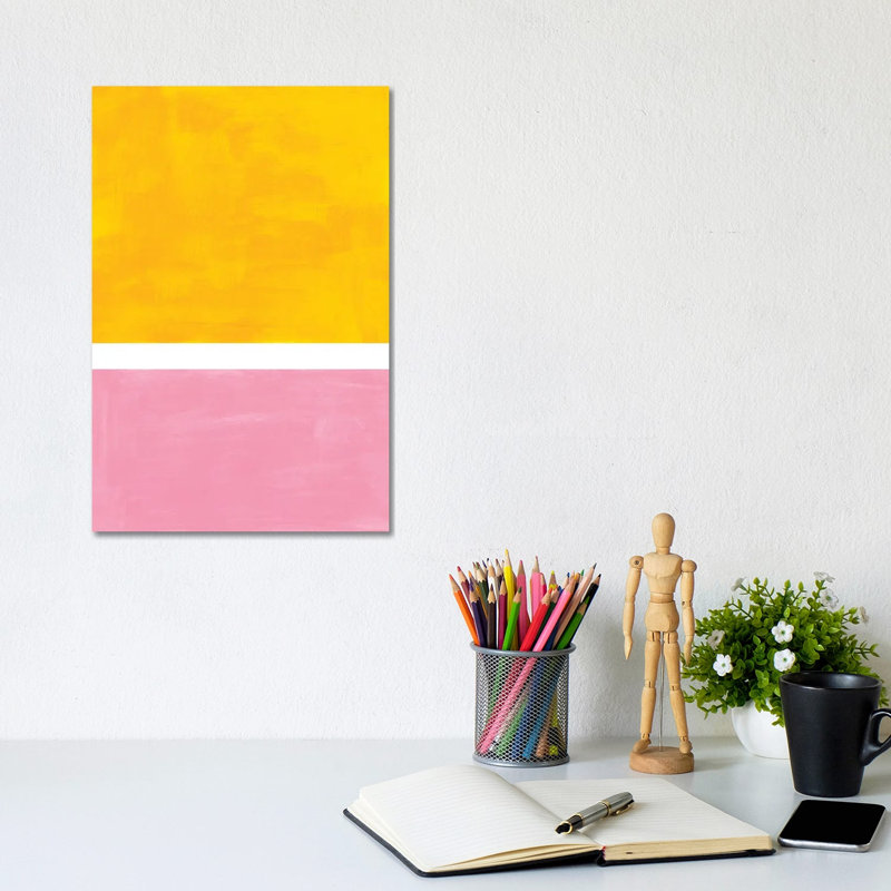 Yellow Pink Rothko Remake by EnShape - Wrapped Canvas Painting, 20.32 cm H x 30.48 cm W