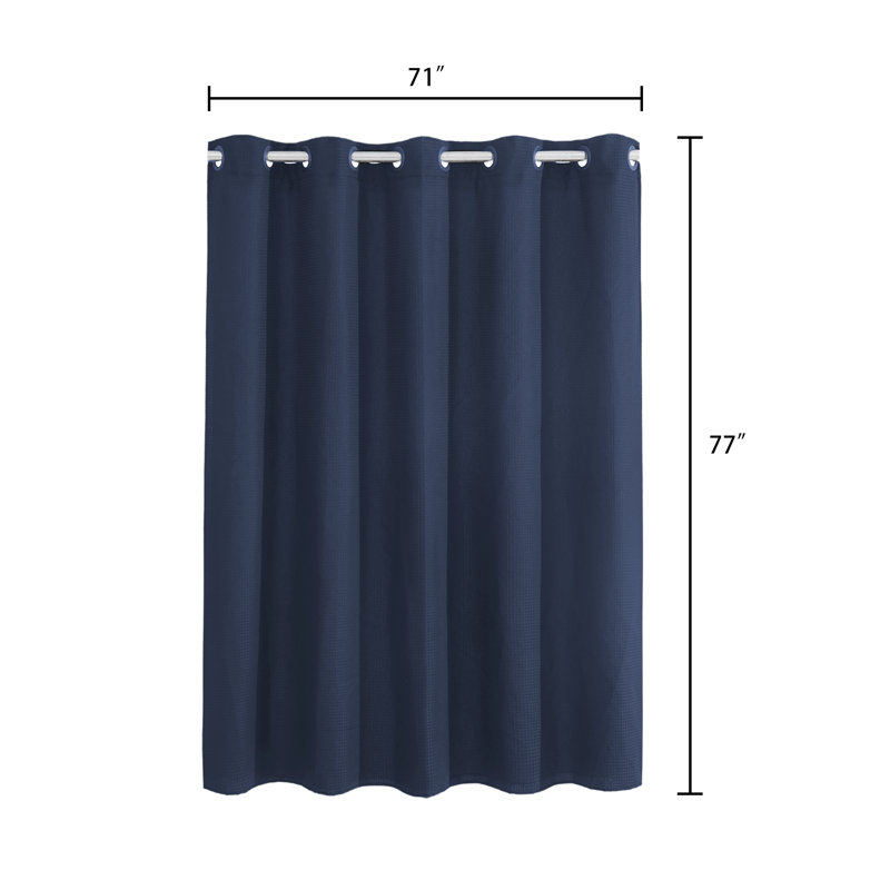 Rideau de douche sans crochet Rakiem, Marine, H 77 po x l 71 po
