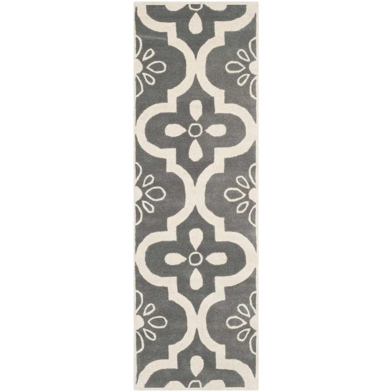 Carolene Hand Tufted Wool Floral Rug, Runner 2'3" x 7'