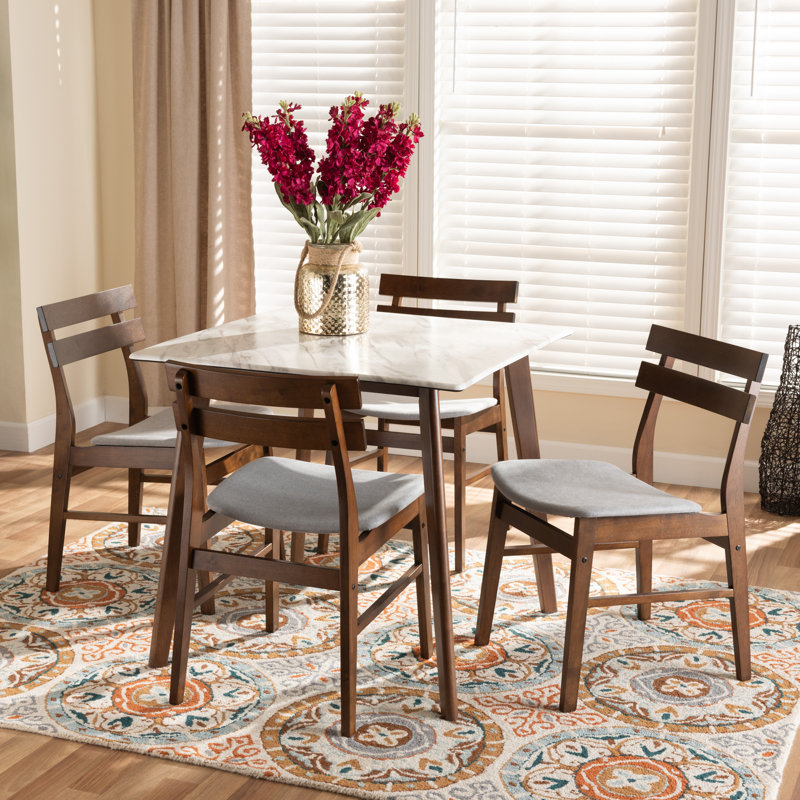 4 - Person Four Leg Dining Set, Gray