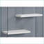 Bibliothèque à 5 étages de style contemporain H 60 po | Verre trempé transparent stratifié blanc brillant | Blanc | Panneau de fibres à densité moyenne