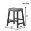 Ensemble de tabouret de bar rustique en bois de 2 à 25 pouces avec siège en cuir brun, finition vieillie et structure robuste