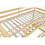 Lit superposé simple au-dessus d'un lit simple avec glissière, échelle, porte, barrières de sécurité, lit superposé en bois de pin massif, naturel-1908998715