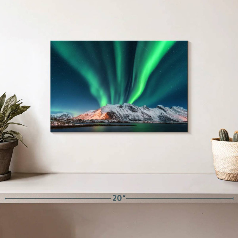 Alvord Lofoten Mountain Northern Lights, H 8 po x l 12 po