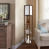 Jarold 63.7" Column Dimmable Floor Lamp with Shelves & Remote Control & USB Charging Station