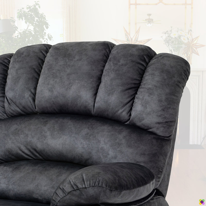 Chemika 40" Wide Oversize Upholstery Manual Recliner, Dark Gray