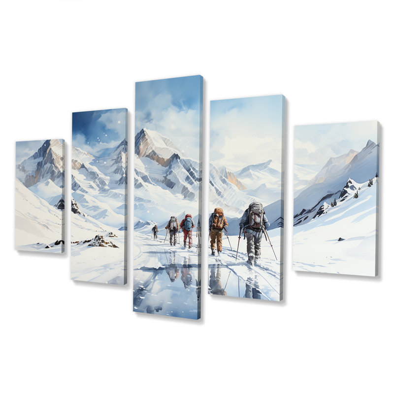 «Slope Randonnée Ski Expedition IV - Randonnée, art mural multi-panneaux»