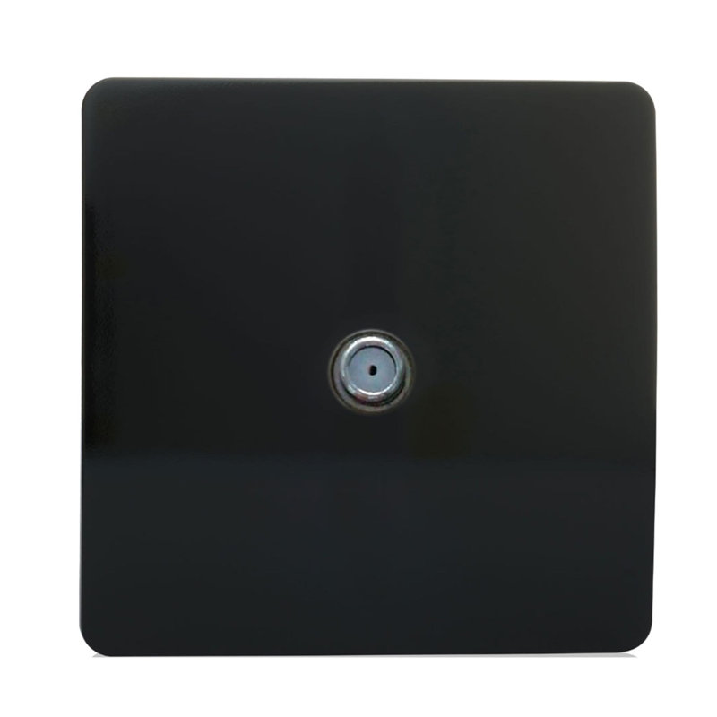 Trendi Switch 1 Gang Male F-Type Satellite Television Socket, Gloss Black