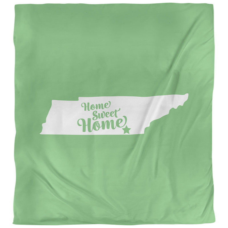Housse de couette réversible simple Home Sweet Chattanooga, Microfibre, Housse de couette pour grand lit, Vert
