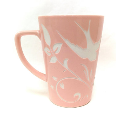 Tasse à café oiseau rose