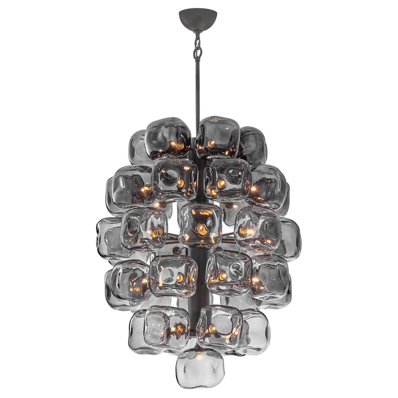 Fredrick Ramond Perriand Medium Chandelier, Brushed Graphite, 38.5" H x 30" W x 30" D