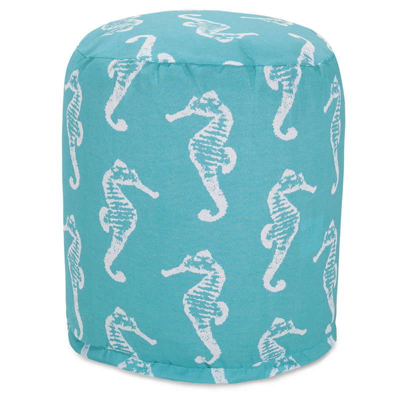 Petit pouf Daleyza Seahorse, Bleu sarcelle
