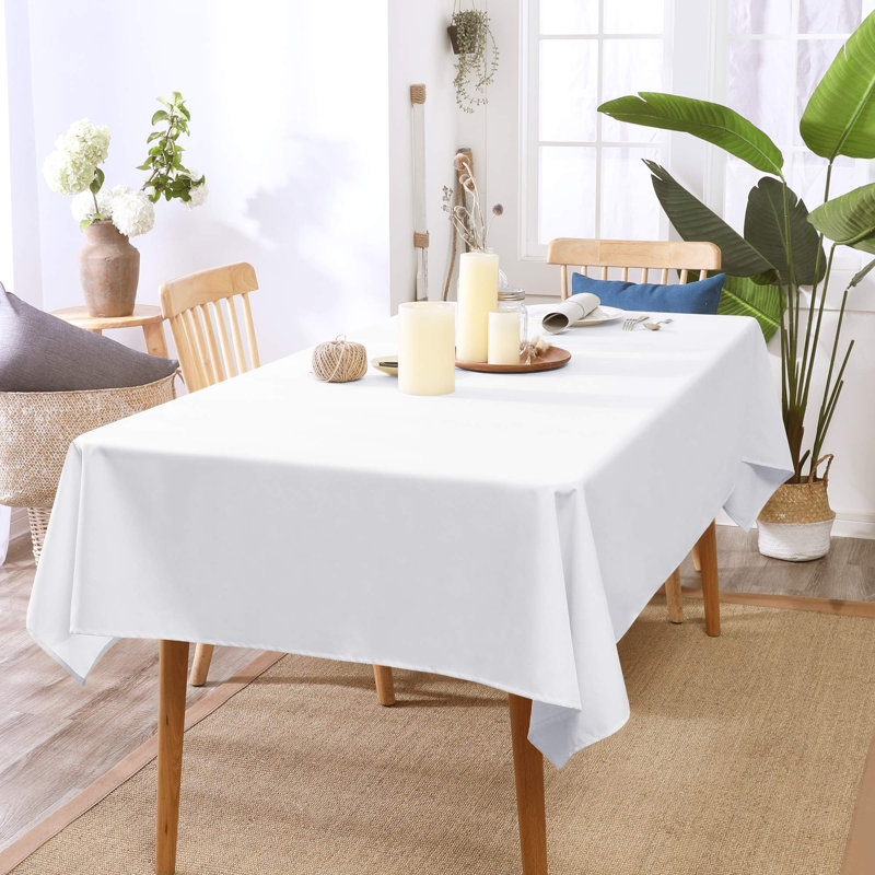 Solid Spillproof Decorative Red Tablecloths, 54" Square, White