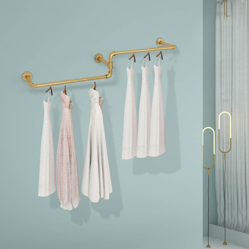 Alcina 71'' Metal Wall Mounted Clothes Rack