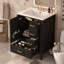 Meuble-lavabo moderne de 61 cm (24 pouces) avec lavabo en céramique, porte à fermeture douce, 3 tiroirs et poignées dorées-537682854-537682872-537682876