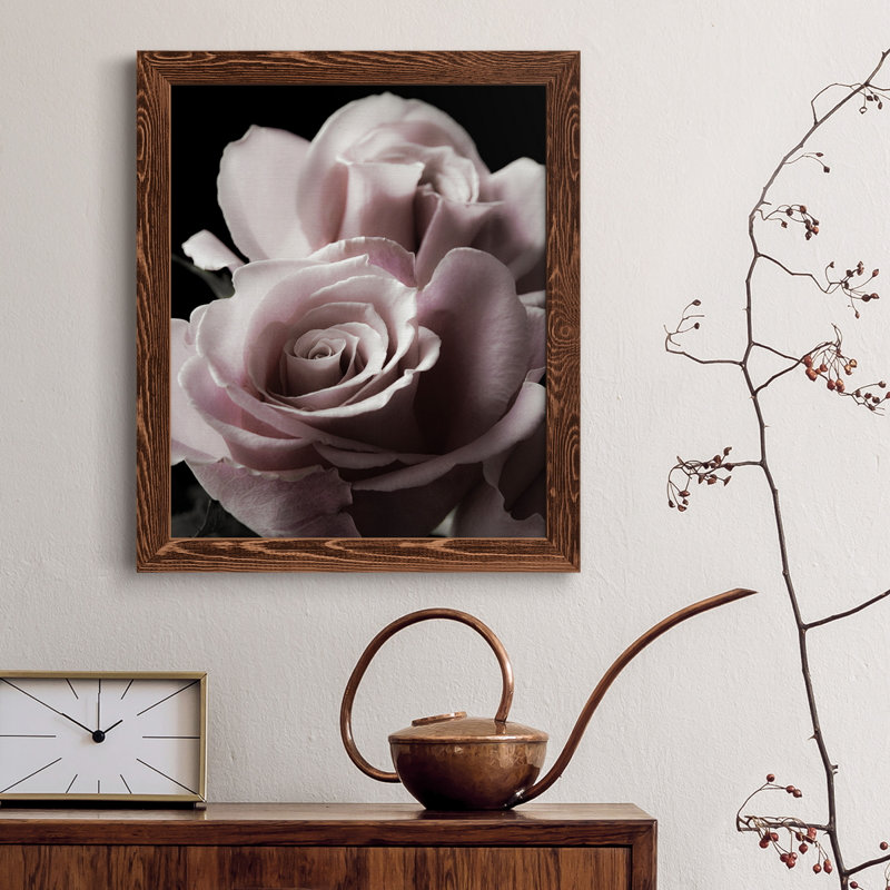 Rose Noir II - Toile encadrée de qualité supérieure - prête à être accrochée, Érable, H 44 po x l 31 po x P 1 po