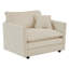 Chenille beige moderne, sièges 1 + 1 + 3, accoudoirs ronds, structure en bois, tissu haut, canapé de salon confortable: tissu