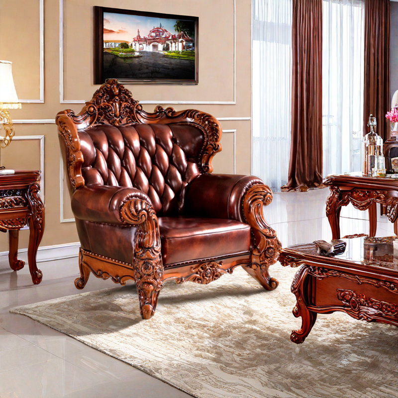 Fauteuil en cuir véritable de vache American