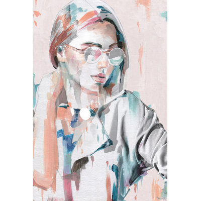 Hipster Girl by Parvez Taj - Wrapped Canvas Painting