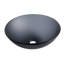 Lavabo vasque de salle de bain mat en verre trempé, lavabo rond pour salle de bain (verre trempé gris mat)