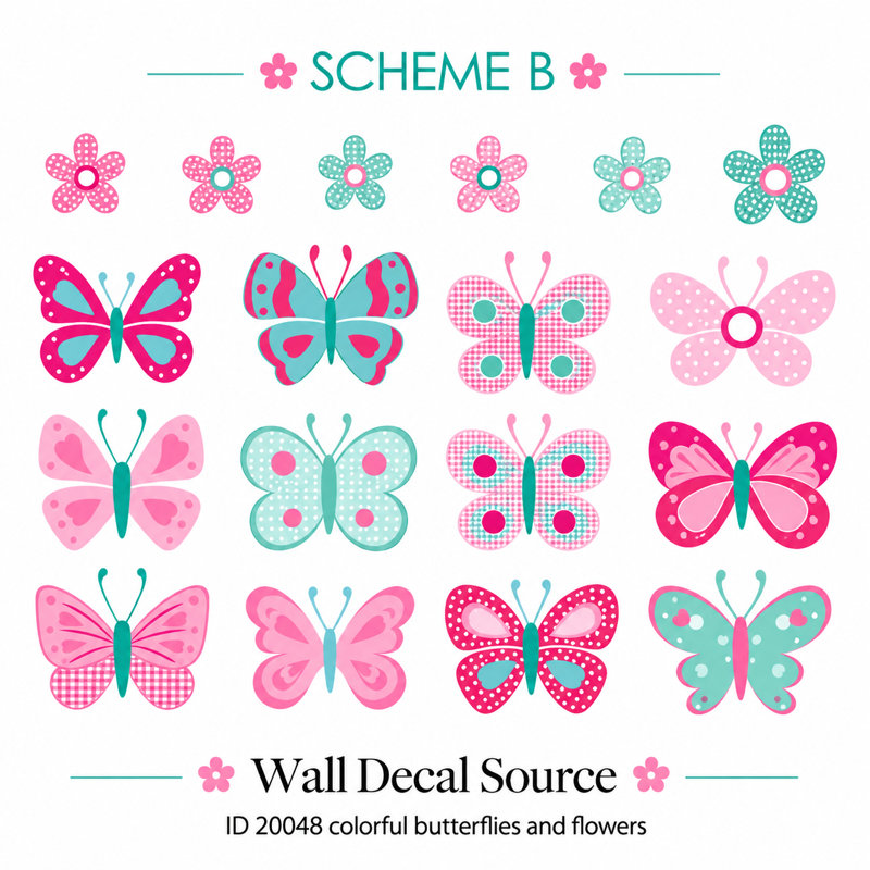 Animals Non-Wall Damaging Wall Decal, Scheme B