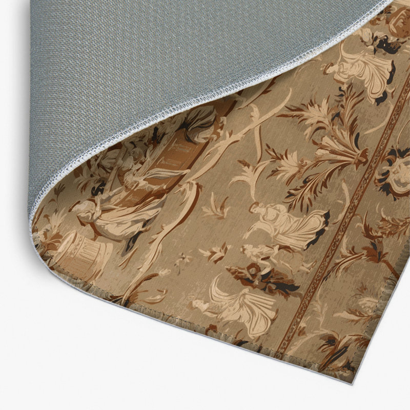 French Brown Indoor and Outdoor Area Rug, Rectangle 2' x 3'