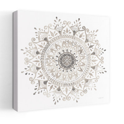 Mandala Delight I Neutral Bohemian Art