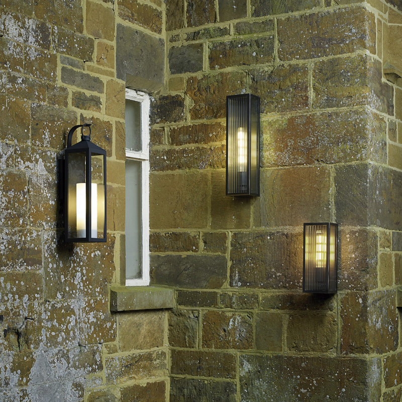 Lunde Rubbed Bronze Outdoor Flush Mount, 30cm H x 12cm W x 10cm D