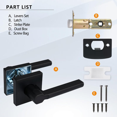 Square Passage (Hall & Closet) Door Lever