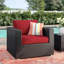 Fauteuil d'extérieur en rotin avec coussins Convene-865292122