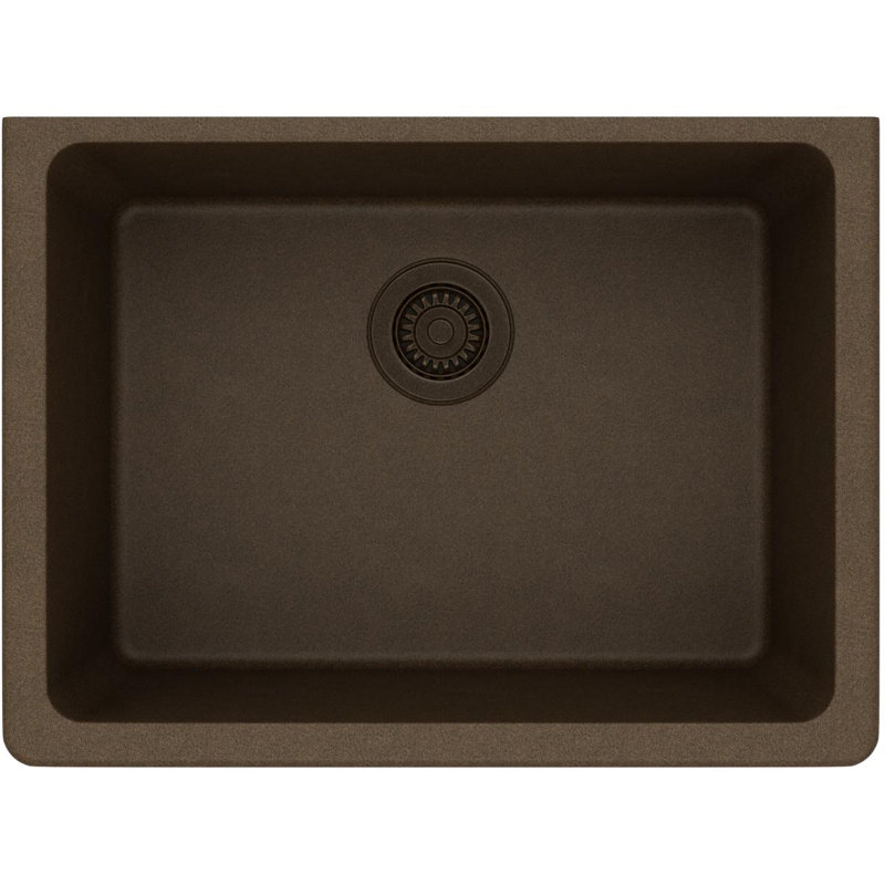 Évier de cuisine encastré en quartz classique 24-5/8 po x 18-1/2 po x 9-1/2 po, Moka