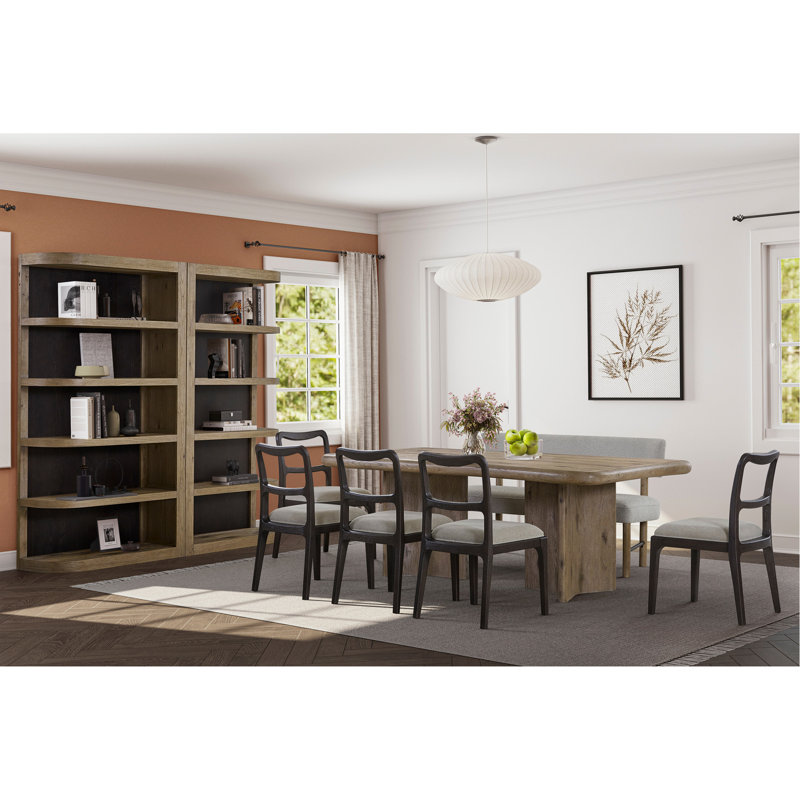 Table à piédestal en chêne à nœuds anglais