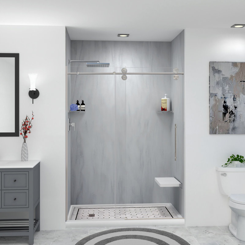 Base de douche à seuil simple l 60 po x P 36 po, À gauche