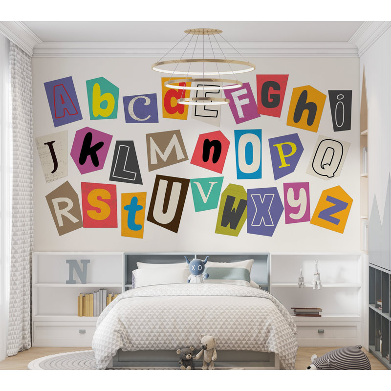 Murale pelez et collez de qualité supérieure - collage alphabet, L 108 po x l 150 po