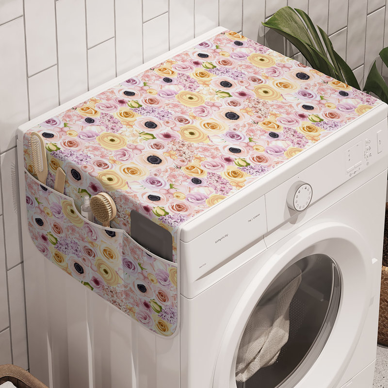 East Urban Home Floral Washing Machine Organizer Pack of 2 47" x 18.5" Slate Brown Cinnamon