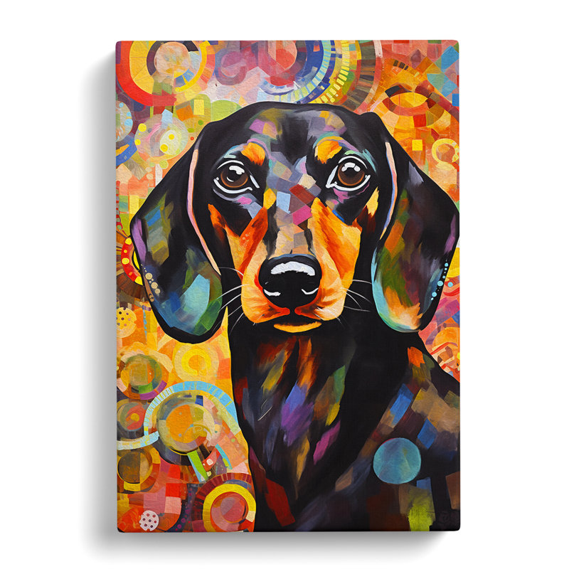 Dachshund Abstract - No Frame Print, 60cm H x 40cm W x 3cm D