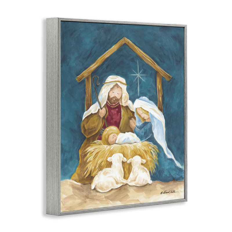 Réconfortant, crèche giclée, conception par Diane Kater, H 20 po x l 16 po, Estampe numérique Farmhouse