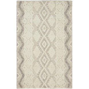 Eulalie Geometric Handmade Tufted Wool/Cotton Ivory Area Rug