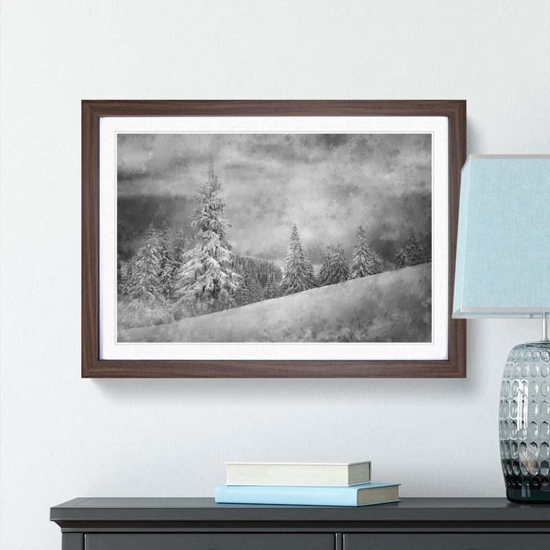 Mystical Woods - Picture Frame Graphic Art Print, Walnut Framed, 62cm H x 87cm W x 2cm D
