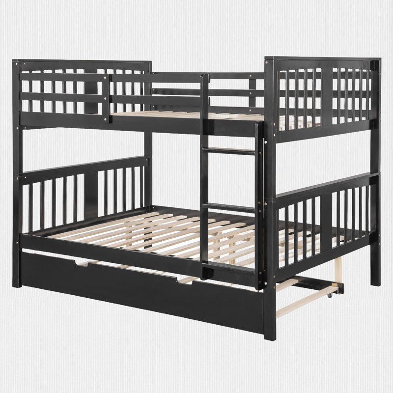 Full Over Full Bunk Bed With Trundle, Espresso