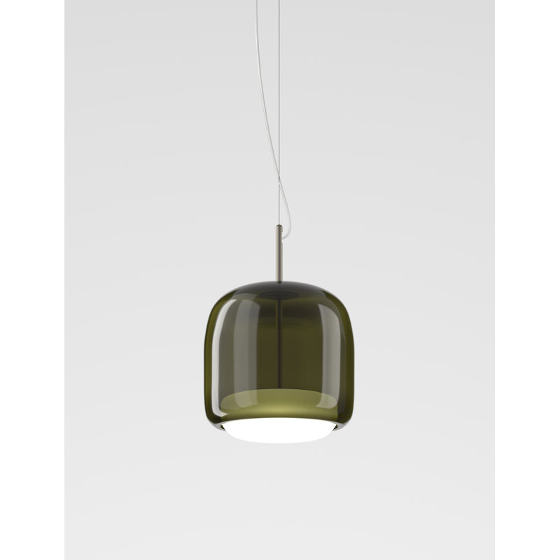 Jube 1 - Light LED Pendant, 90" H x 10" W x 10" D, Old Green White, Matte Steel