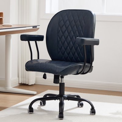 Fauteuil de bureau pivotant réglable en similicuir avec accoudoirs amovibles pour le bureau personnel