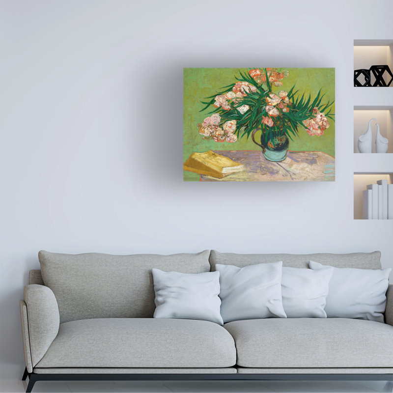 Oleanders 1888 par Vincent Van Gogh - impression sur toile tendue, H 14 po x l 19 po x p 2 po