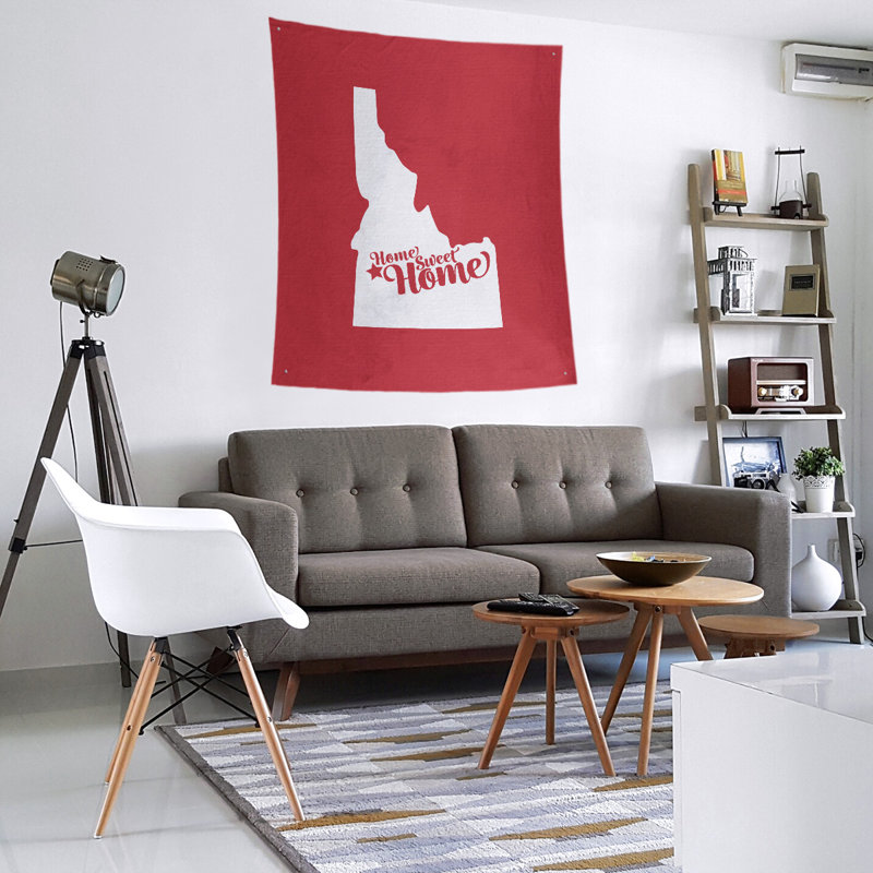 Tapisserie Home Sweet Boise, H 27,5 po x l 37,5 po, Rouge