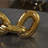 Gold Porcelain Ceramic Chain Decorative Sculpture, Set of 2