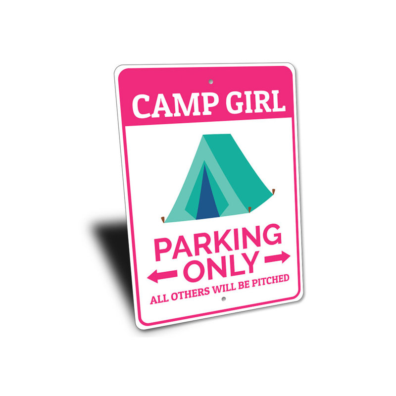 Enseigne de camping Camp Girl, H 12 po x l 18 po x P 0,04 po