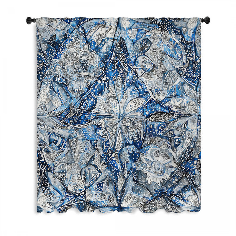 Rideaux de fenêtre complexes, rideaux transparents et mandala - 1 panneau, L 50 po x L 84 po