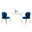 Ensemble de salle à manger contemporain 3 pièces, table de salle à manger ronde blanche avec 2 chaises-1974288177-1974288182
