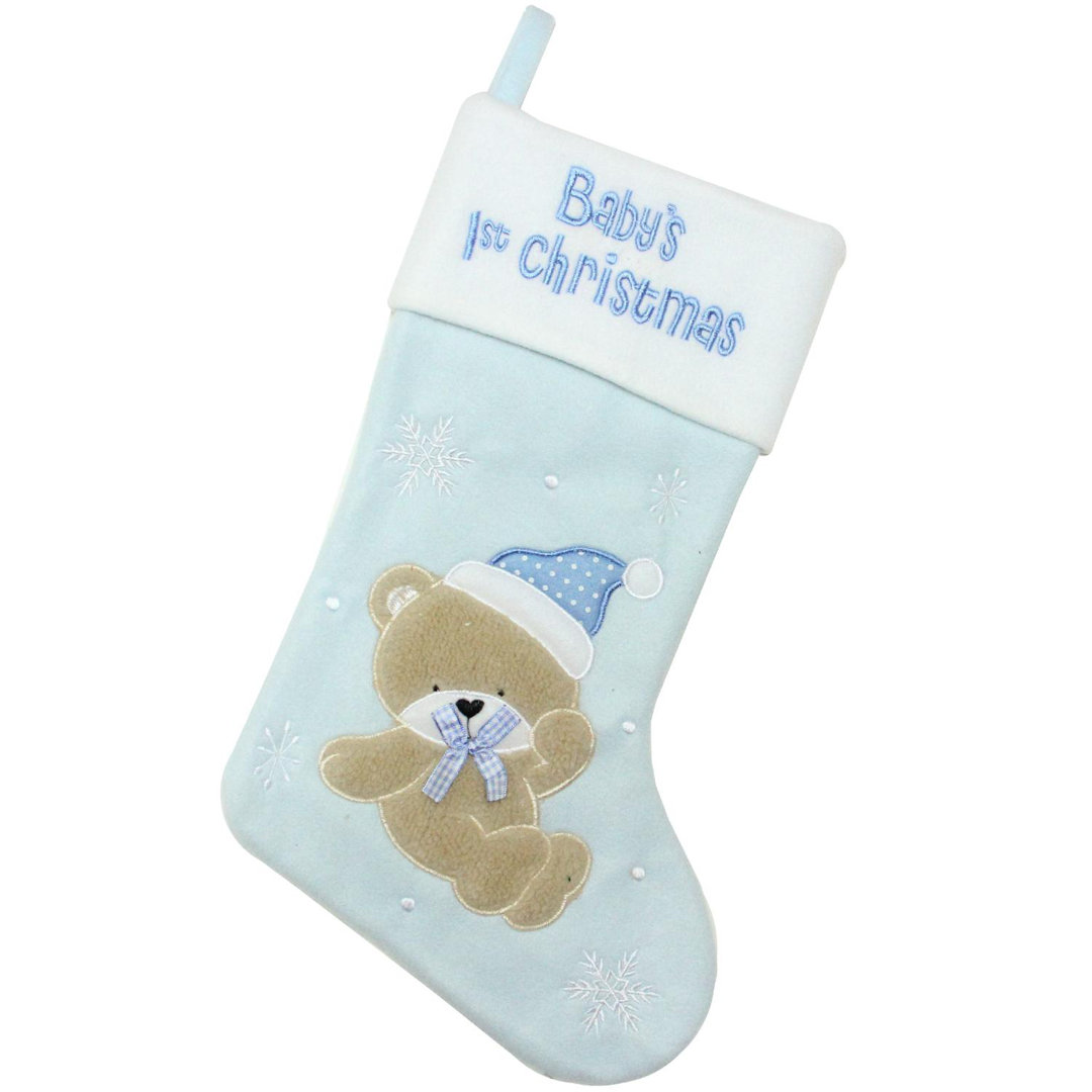 19" BBaby's 1st Christmas Embroidered Teddy Bear Christmas Stocking The Holiday Aisle® 